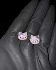 Sanrio HELLO KITTY diamond fully iced stud earring custom benballer ifandco kylie jenner travis cardi b