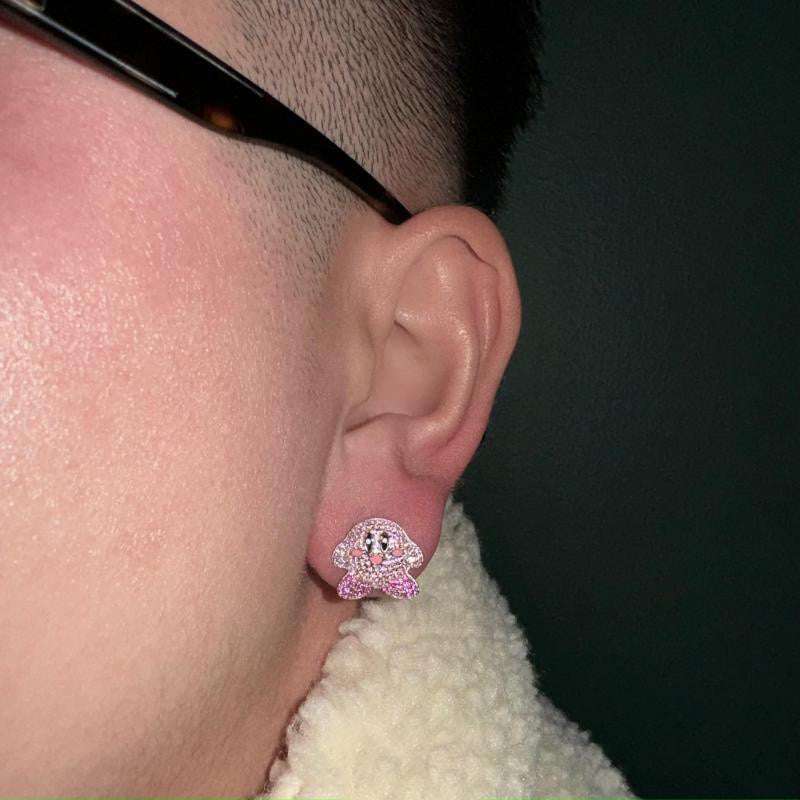 Kirby 星のカービィ diamond stud earring diamond fully iced stud earring custom benballer ifandco kylie jenner travis cardi b
