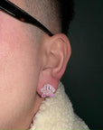 Kirby 星のカービィ diamond stud earring diamond fully iced stud earring custom benballer ifandco kylie jenner travis cardi b