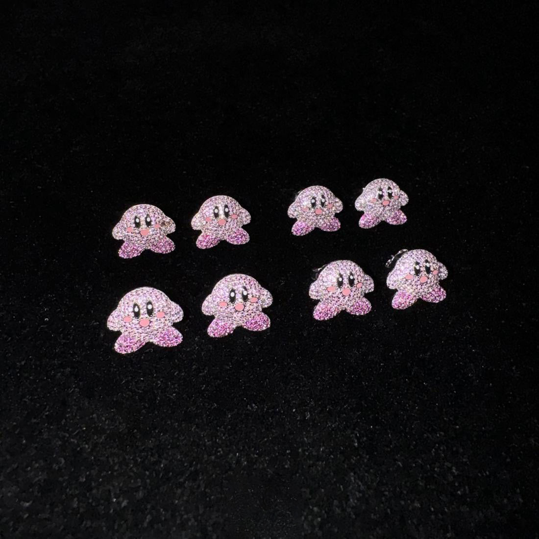 Kirby 星のカービィ diamond stud earring diamond fully iced stud earring custom benballer ifandco kylie jenner travis cardi b
