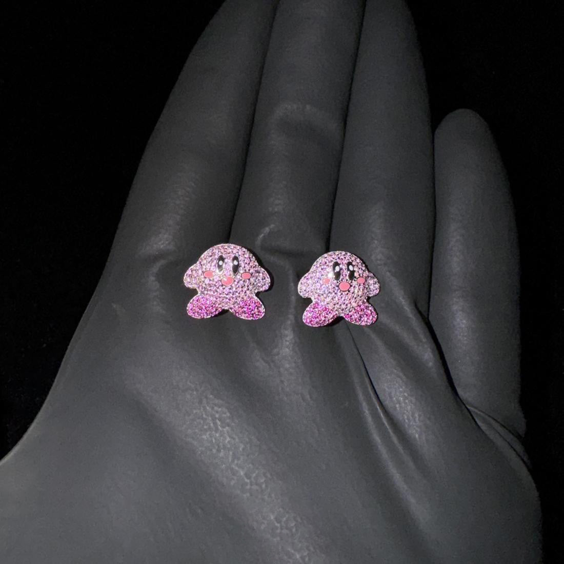Kirby 星のカービィ diamond stud earring diamond fully iced stud earring custom benballer ifandco kylie jenner travis cardi b