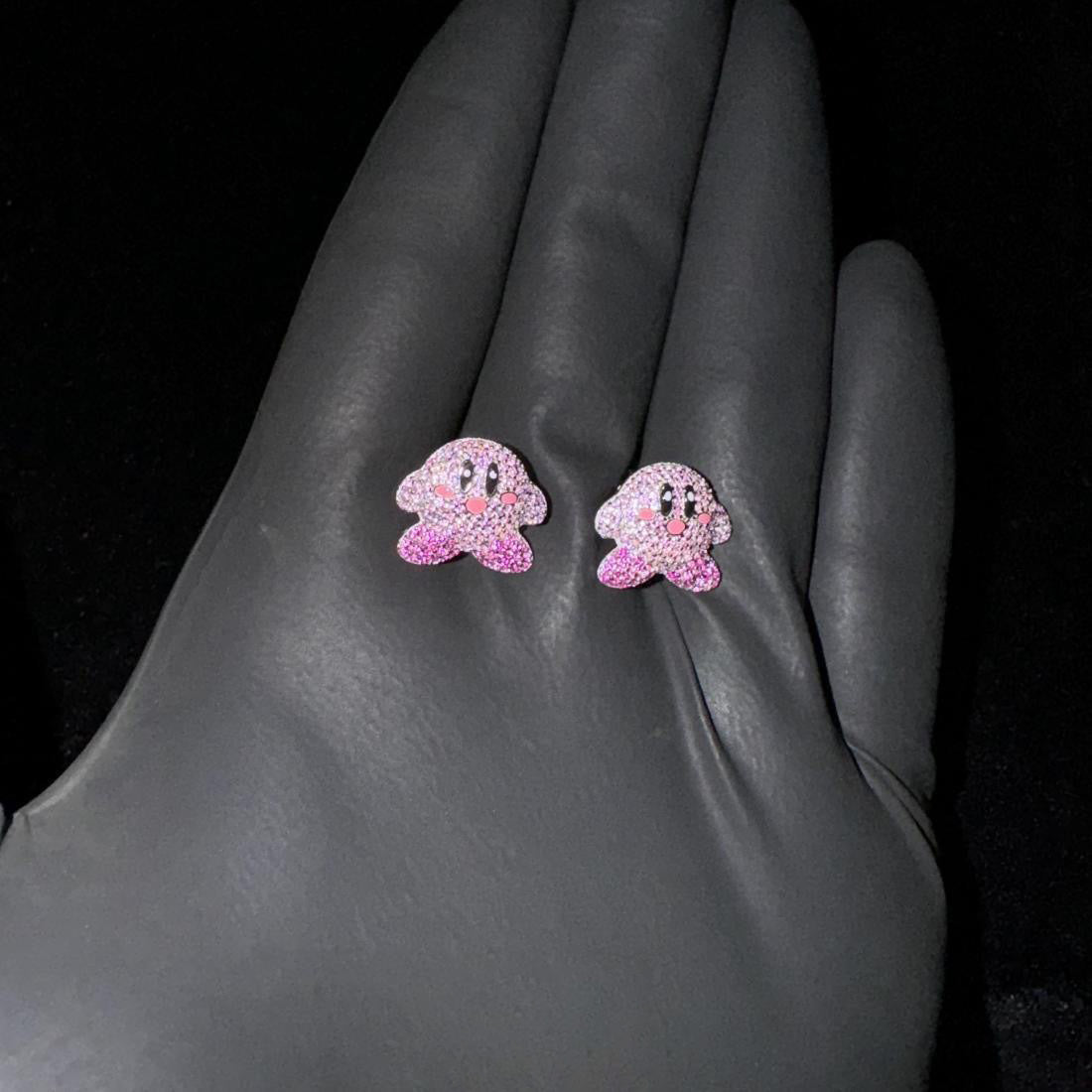 Kirby 星のカービィ diamond stud earring diamond fully iced stud earring custom benballer ifandco kylie jenner travis cardi b