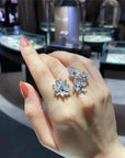 van cleef floral diamond ring cluster ring silver white gold inexpensive luxury diamond buy sell