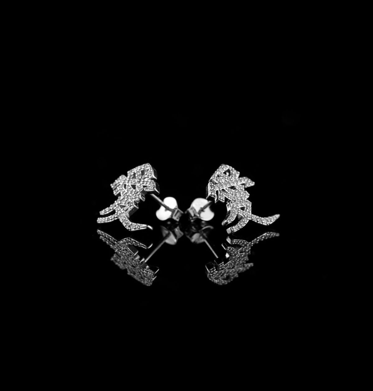 love chinese writing stud earrings diamond ifandnco kanji love custom kylie jenner ben baller travis scott