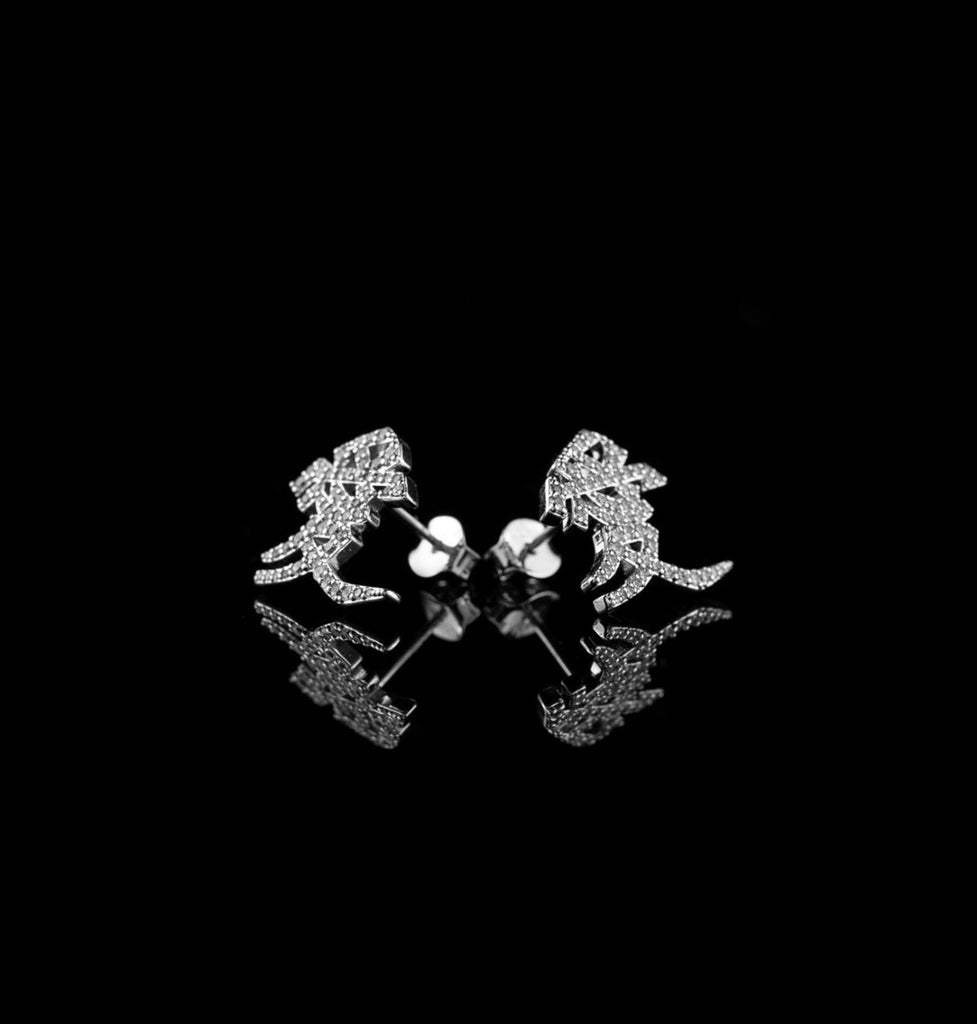love chinese writing stud earrings diamond ifandnco kanji love custom kylie jenner ben baller travis scott