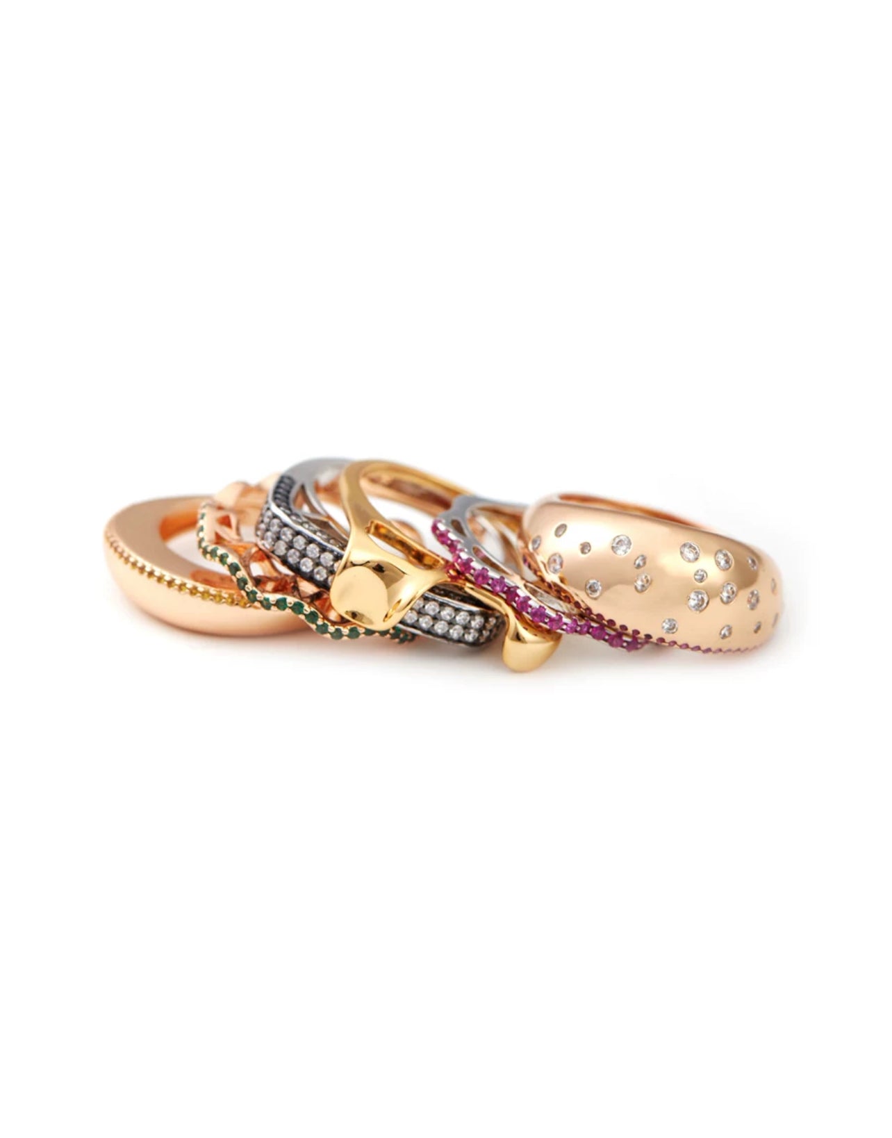 hamburger ring nadine as seen on Nigo in multicolored vvs diamond ifandco