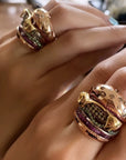 hamburger ring nadine as seen on Nigo in multicolored vvs diamond ifandco