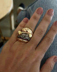 hamburger ring nadine as seen on Nigo in multicolored vvs diamond ifandco