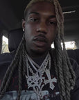 ken carson upside down cross diamond necklace a great chao album cover trump buy now gifted by YVL Playboi Carti