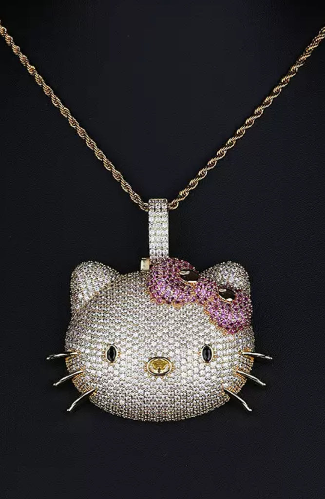 Fab Lane. Kimora Lee Simmons Sanrio hello kitty diamond necklace cardib pendant chain 