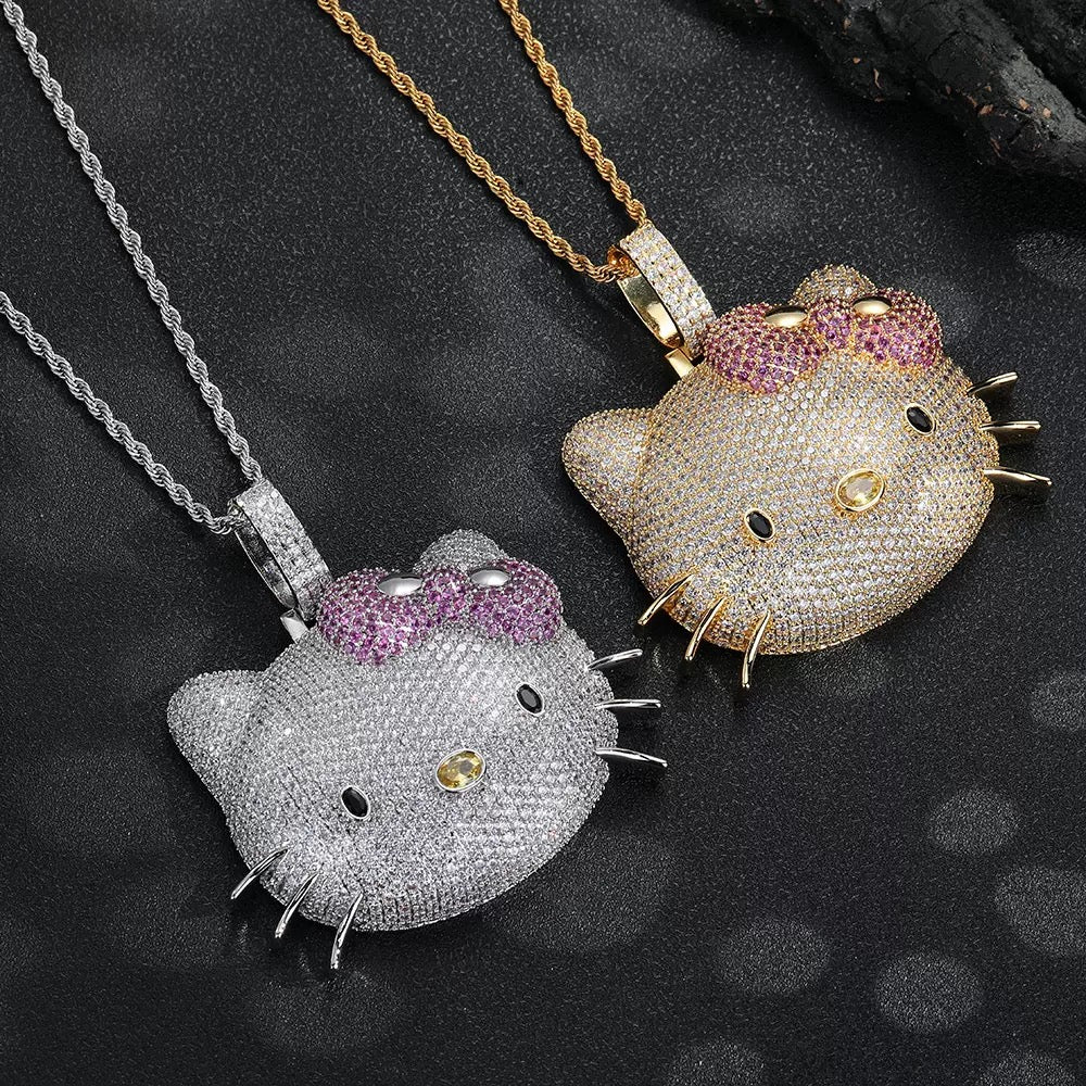 Fab Lane. Kimora Lee Simmons Sanrio hello kitty diamond necklace cardib pendant chain 