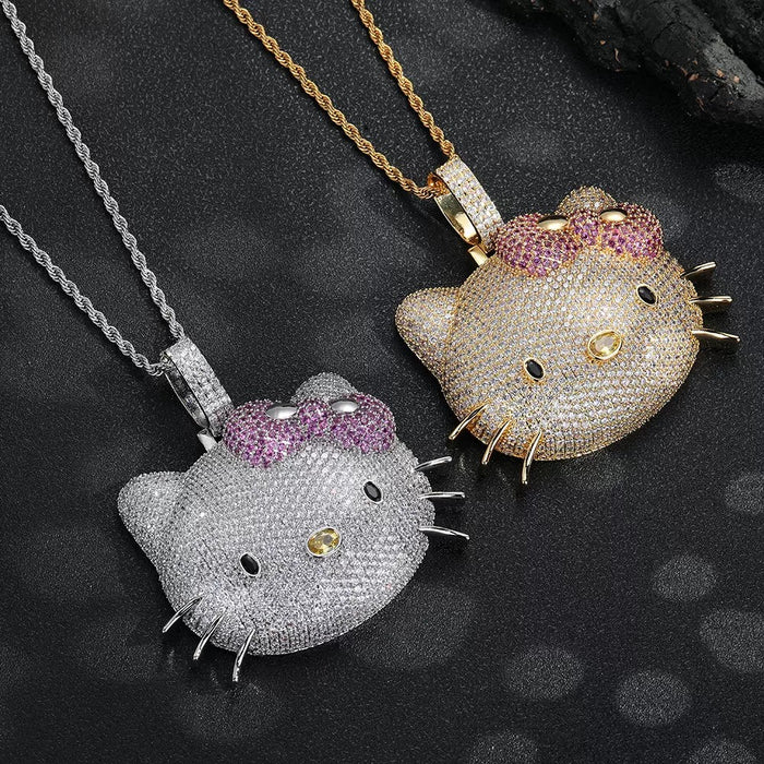 Fab Lane. Kimora Lee Simmons Sanrio hello kitty diamond necklace cardib pendant chain 