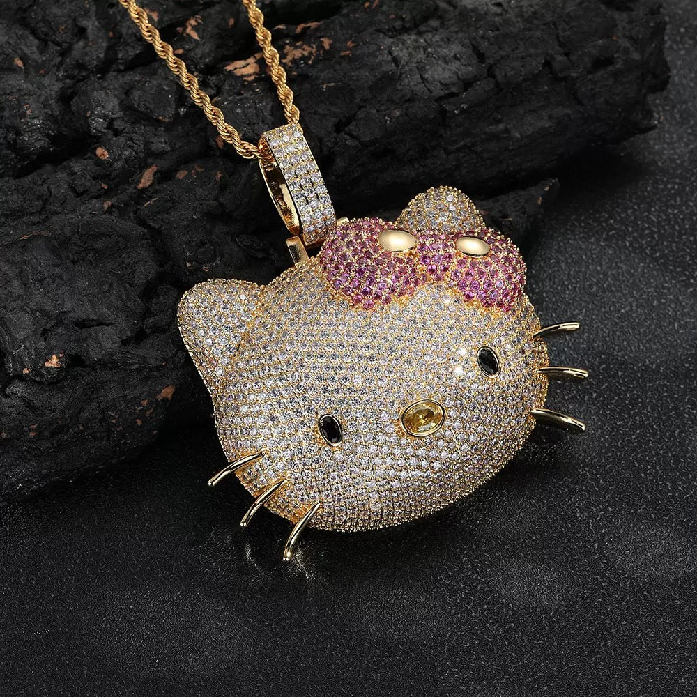 Fab Lane. Kimora Lee Simmons Sanrio hello kitty diamond necklace cardib pendant chain 