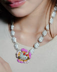 hennessy carolina cardi b sister hello kitty fully iced diamond necklace chain buy now custom jewelers