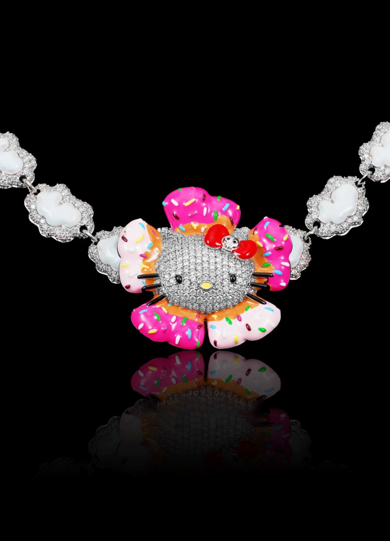 hennessy carolina cardi b sister hello kitty fully iced diamond necklace chain buy now custom jewelers