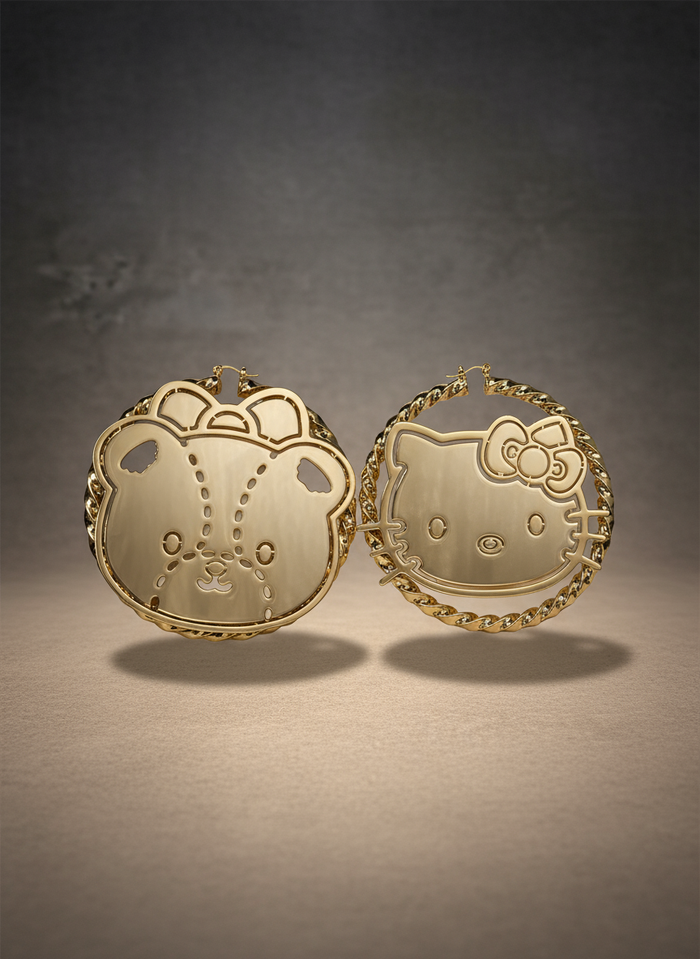 custom name letter earrings hello kitty tiny chum hoop earrings buy now hello kitty hoop earrings ghetto earrings 10k 14k betty boops