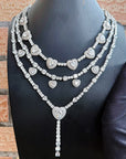 bubble heart megan cardib tennis link diamond necklace iced thomboydontkill