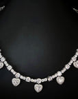 bubble heart megan cardib tennis link diamond necklace iced thomboydontkill
