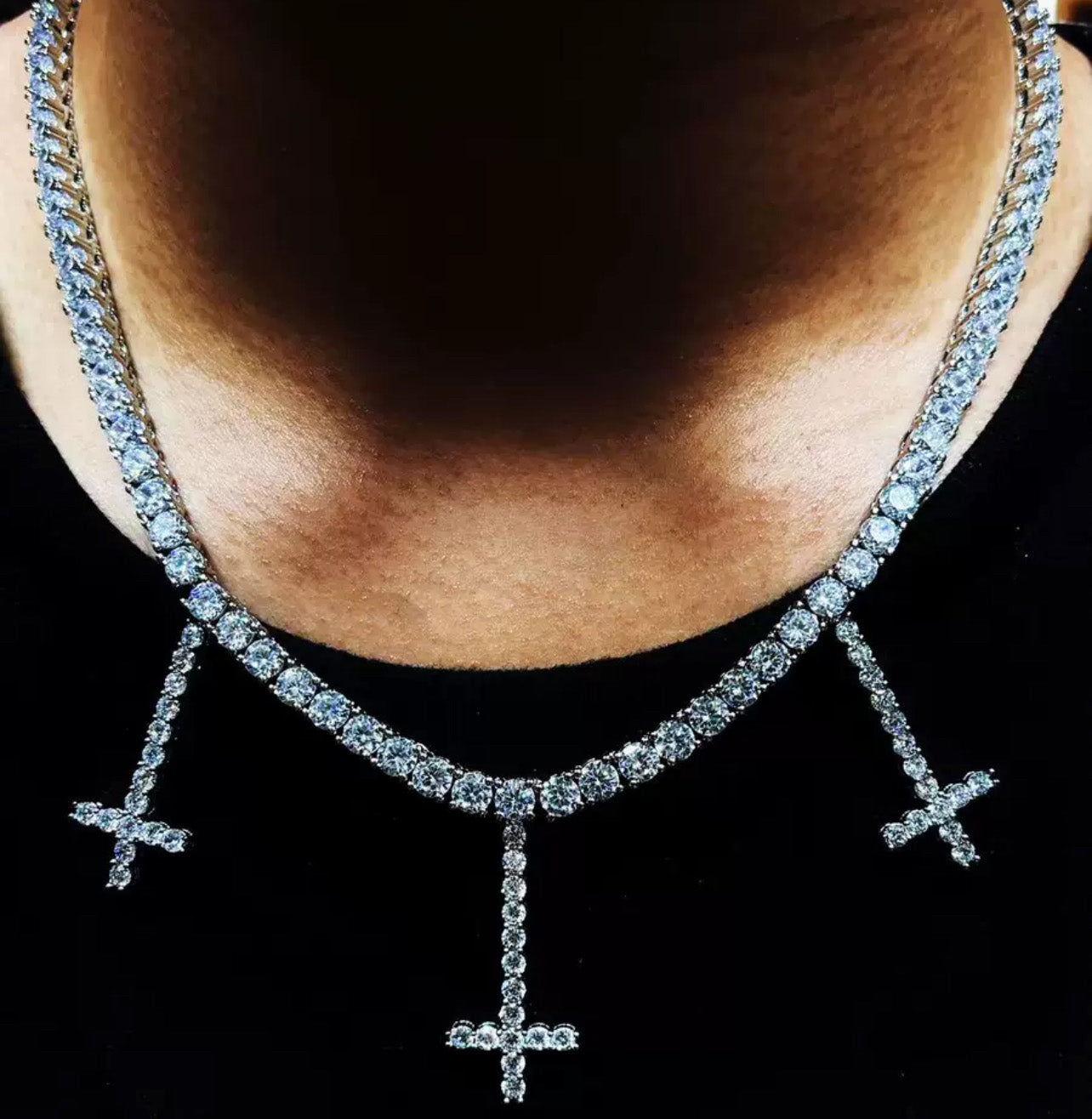 Lil uzi vert cross choker tennis link chain – Bijouterie Gonin