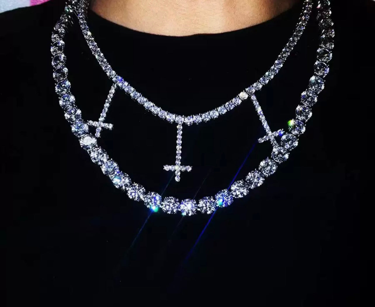 Lil uzi vert cross choker tennis link chain – Bijouterie Gonin