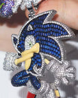 Sonic the Hedgehog Fully Iced diamond Pendant Diamond free necklace chain ifandco