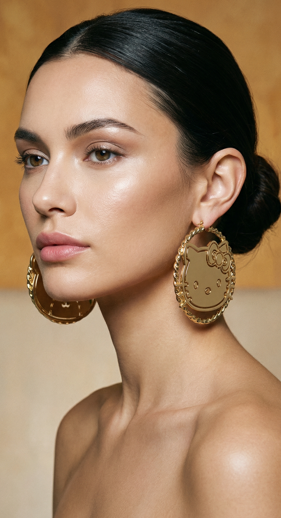 custom name letter earrings hello kitty tiny chum hoop earrings buy now kuromi cinnamon roll sanrio 10k 14k betty boops