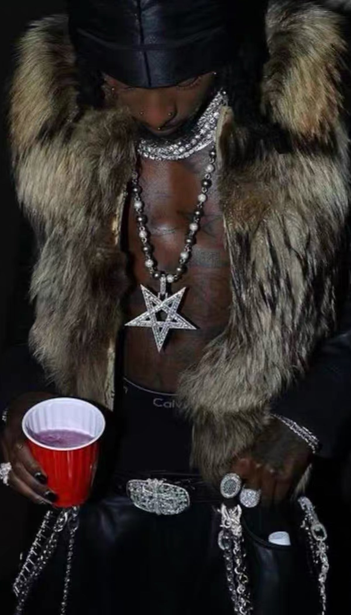 Playboi Carti Gio recently seen rocking Destroy Lonely’s pendant chain diamond necklace Ken Carson Giovanna Ramos @ft.gioo  Instagram