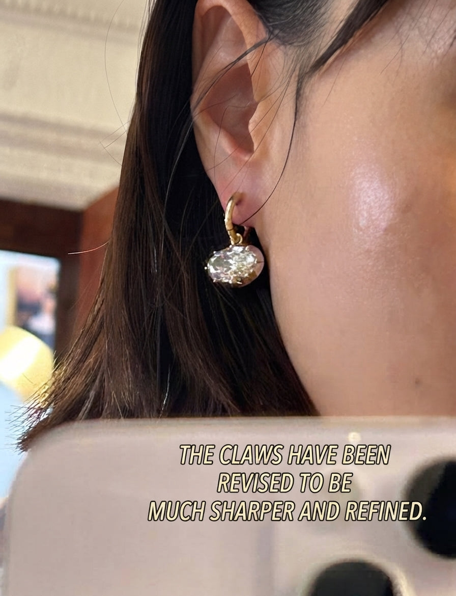 Hailey 6.0ct Oval Moissanite Gypset Hoop Earrings
