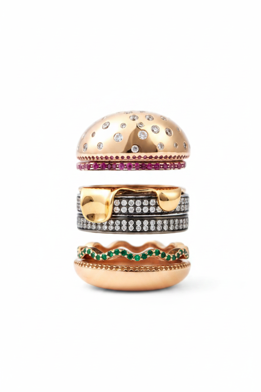 Hamburger Ring Stack — Exploded View