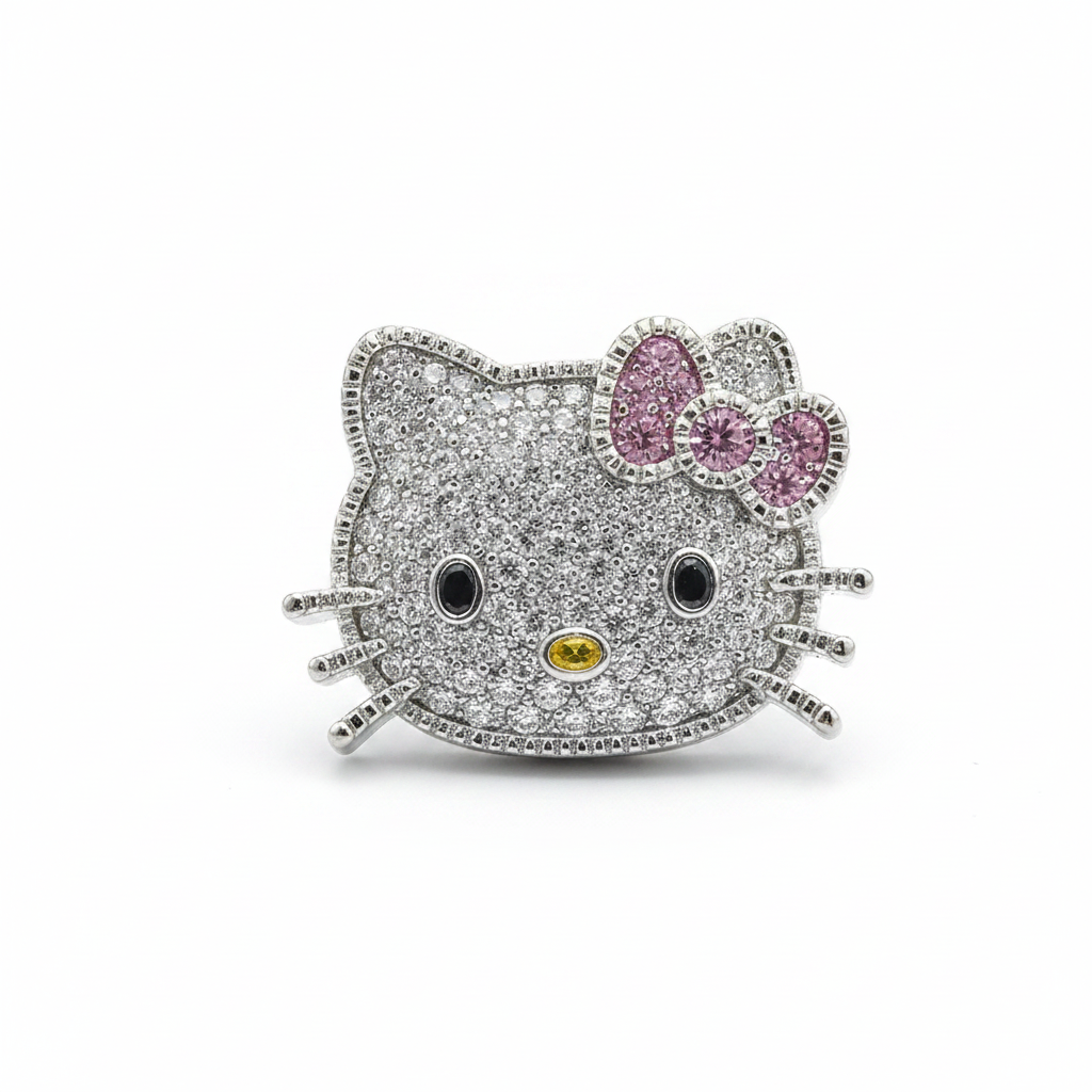 cardib toxiicfaiiry hello kitty sanrio cuban links chain diamond necklace choker charm Hennessy Carolina