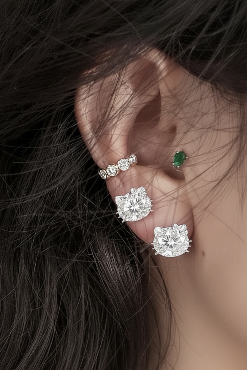 Hello Kitty Studs - Vertical Portrait