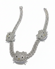 cardib toxiicfaiiry hello kitty sanrio cuban links chain diamond necklace choker charm Hennessy Carolina