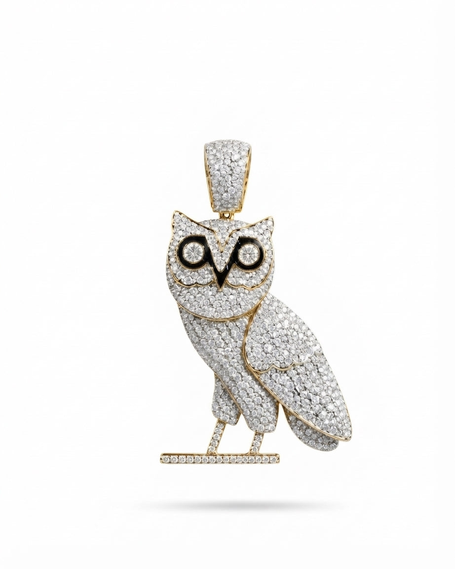 Drake iceman owl diamond pendants The 6God tapped the renowned celebrity jeweler to craft exclusive, iced-out OVO owl pendants for his inner circle.