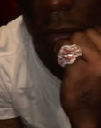 Lil Uzi Vert’s Craziest Jewelry of All Time Pink Diamond Encrusted Ring