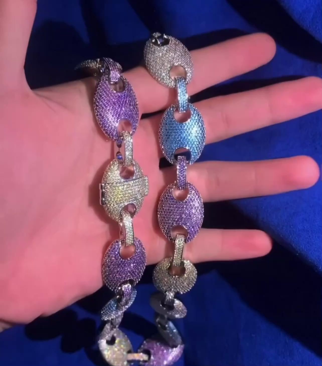 20mm fully iced mega gucci link necklace chain as seen on Pharrell and Nigo Travis Scott