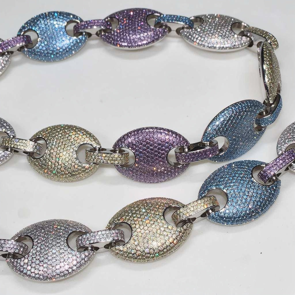 20mm fully iced mega gucci link necklace chain as seen on Pharrell and Nigo Travis Scott