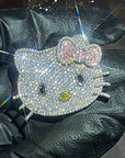toxicfairy toxiicfaiiry hello kitty cuban links chain diamond necklace choker charm 