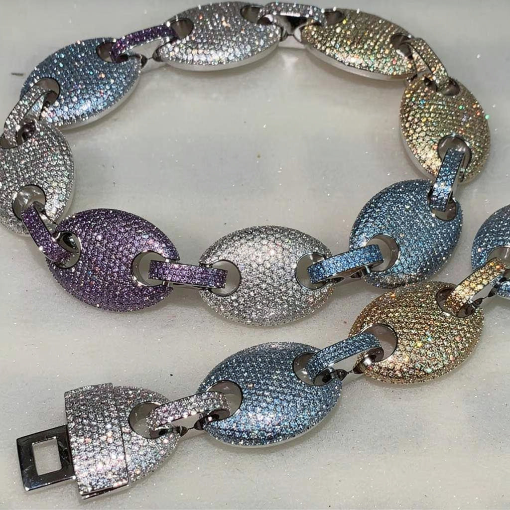  20mm fully iced mega gucci link necklace chain as seen on Pharrell and Nigo Travis Scott