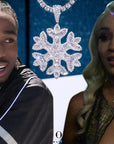 Quavo Gifts Saweetie A $75K Iced Snowflake pendant necklace chain free vvs diamond girl my type