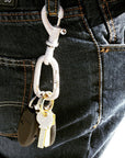 Iced out carabiner diamond keychain in Silver