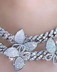 12mm miami cuban link butterfly choker diamond kylie jenner stormi playboi carti