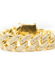 Iced Out Cuban Link Bracelet With Baguette Stones