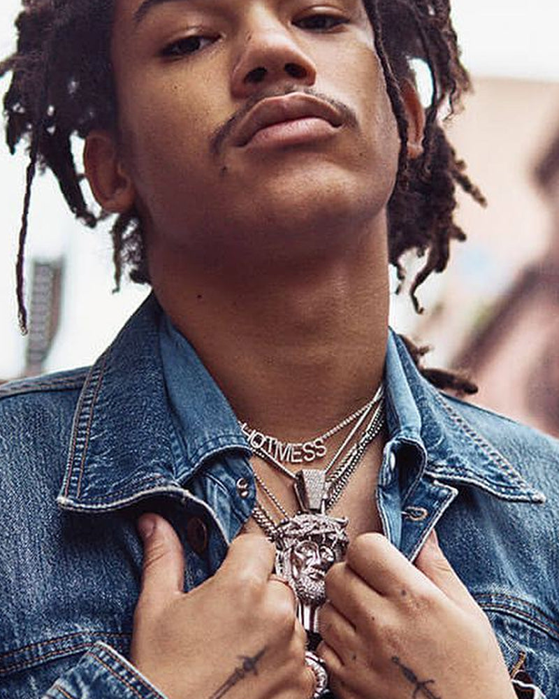 luka sabbat jesus piece Custom Alphabet A-Z Initial Letter Name Charm Jewelry pendant chain necklace icebox