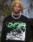 Playboi Carti spiked links necklace cuban link fully iced diamond vvs vlone asap rocky