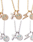 eyefunny smiling face thunder pendant necklace chain diamond jbalvin kim jones clot virgil offwhite
