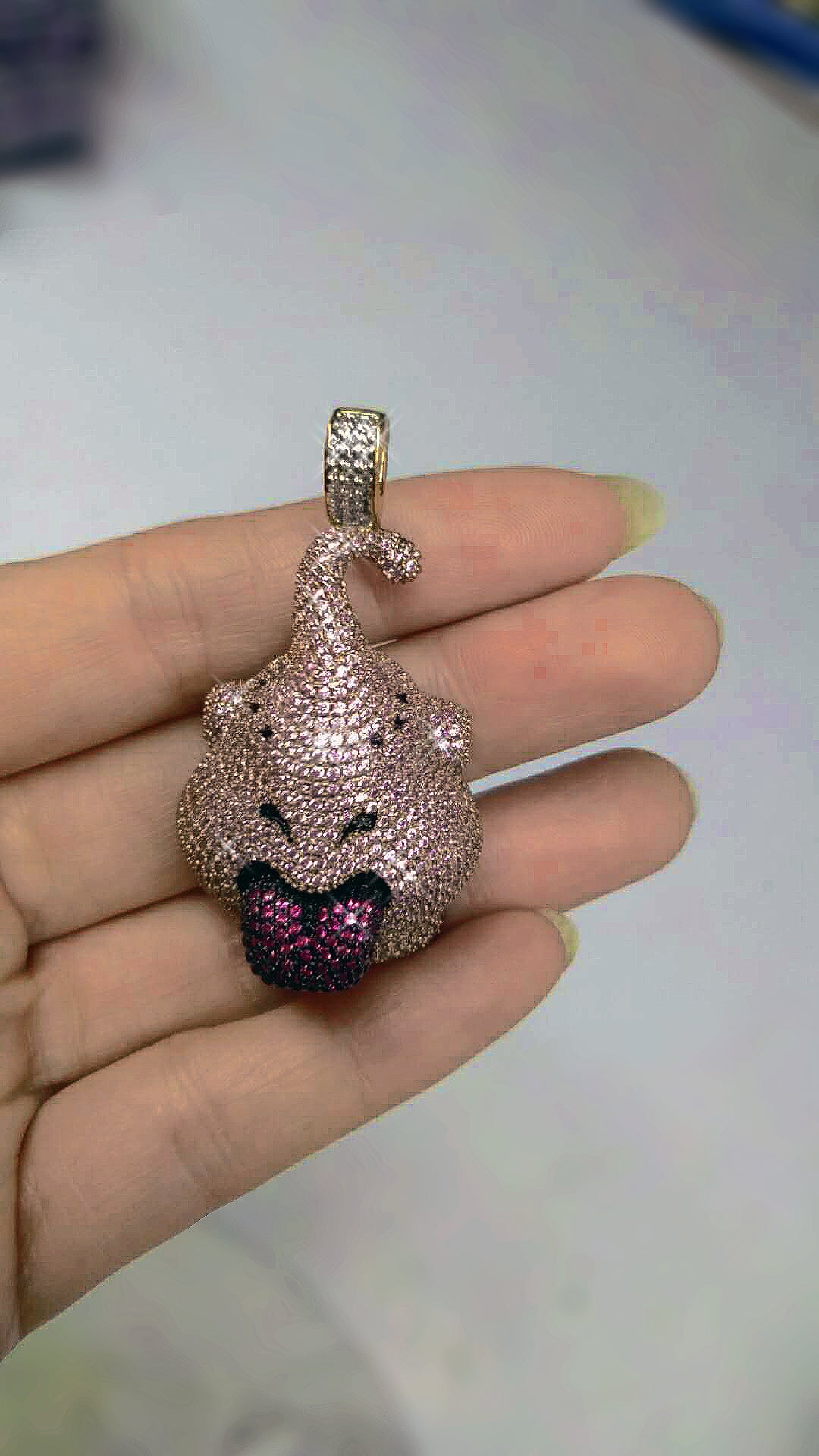 dragon ball majin buu vegeta goku ifandco diamond pendant neclace chain