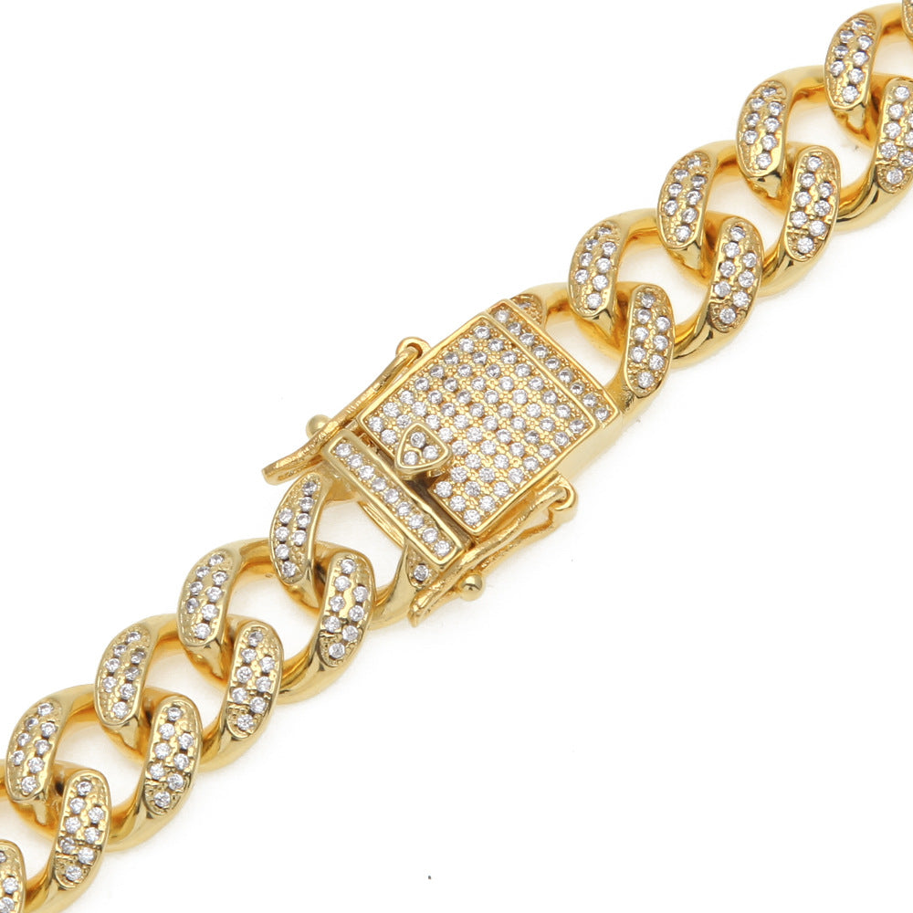 Cuban link chain 13mm fully iced with custom clasp ifandco icebox
