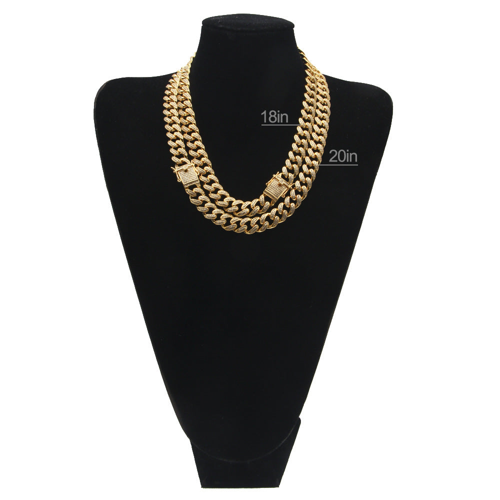 Cuban link chain 13mm fully iced with custom clasp ifandco icebox