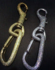 Iced out carabiner diamond keychain in Silver