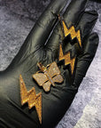 ian connor bape thunderbolt lightning pendant necklace and chain